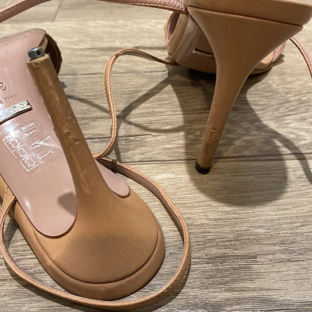 Gucci Nude Studded Ankle Strap Heels - Picture 8 of 8
